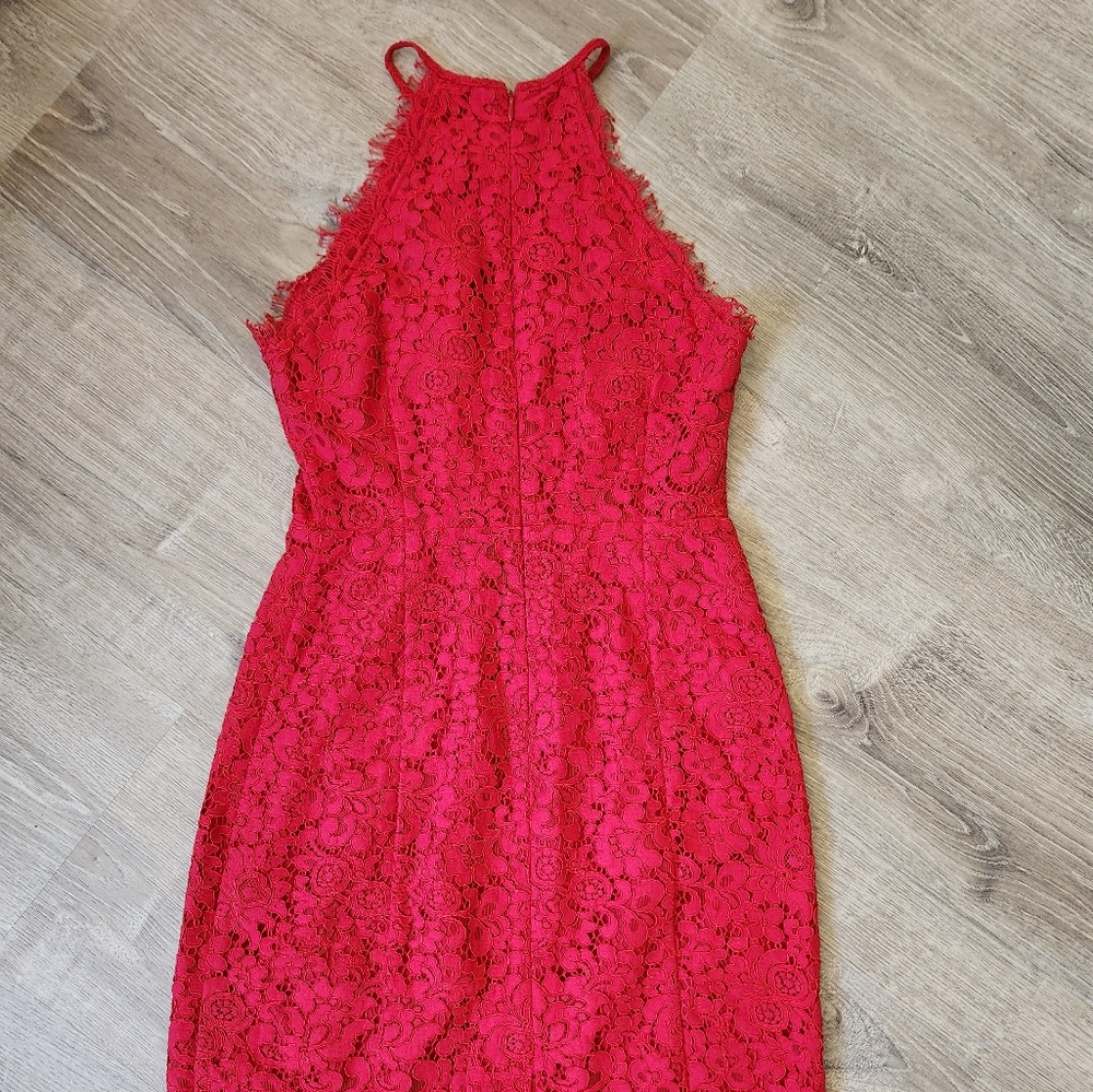 LOFT Red Halter Sheath Dress for Weddings
